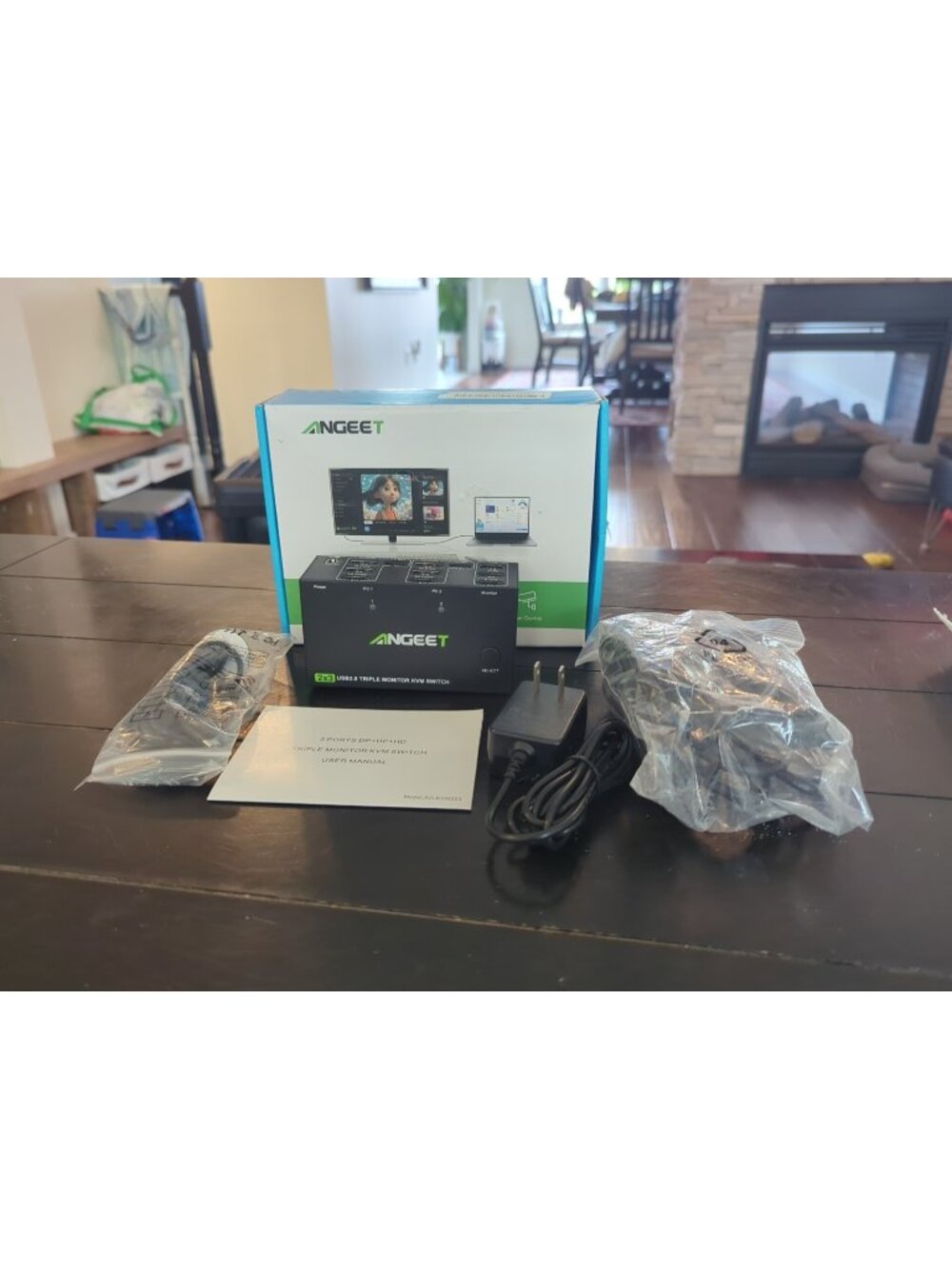 Angeet KVM Switch for 3 Monitors 2 Computer PC 8K@60Hz HDMI DSP USB 3.0 USB 3x2
